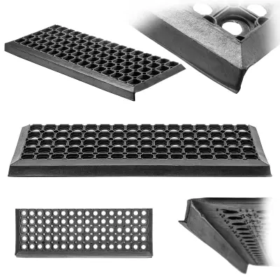 Gumijasta preproga za stopnice z odprtim robom 75 cm zunanja