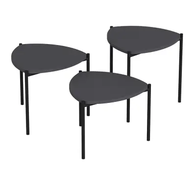 3-delni set kavnih miz, antracit