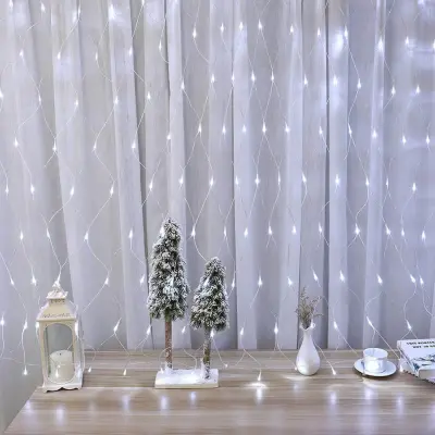 128 LED mrežne luči - Topla in hladna bela, 7 načinov, notranja/zunanja
