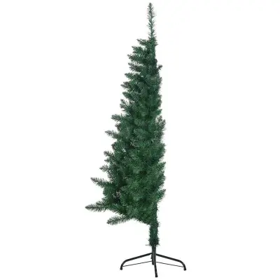 Polovično božično drevo 120 cm z LED lučmi - prostorsko varčna praznična dekoracija
