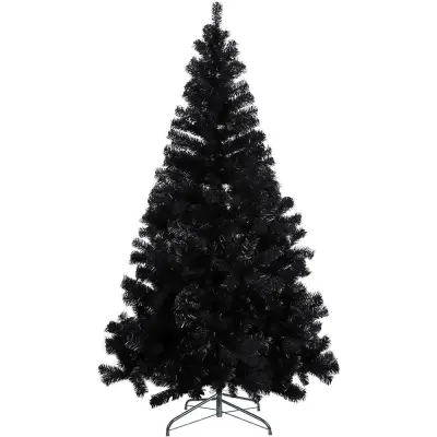 150 cm Črn umetni božična drevesa s 415 vejami - Eleganten sodoben dizajn