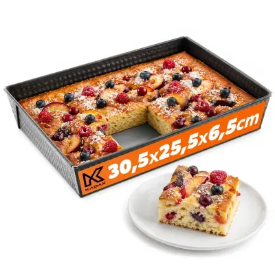 Pravokotni pekač za torte s premazom proti prijemanju 30x25x6