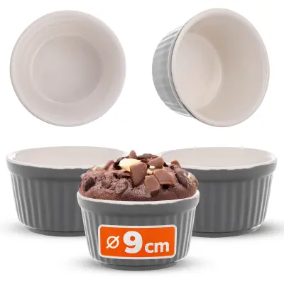 pekovski modelčki, modelčki za peko, ognjevarno posodo 9 cm, sklede 150 ml, 3 kosi