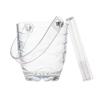 Vedro za led Steklena posoda s kleščami Klešče za led 1000 ml 1 l
