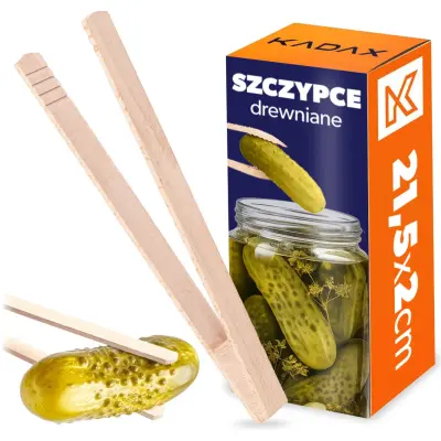 klešče za kumare, zelje, toast, žar, lesene, 21,5 cm