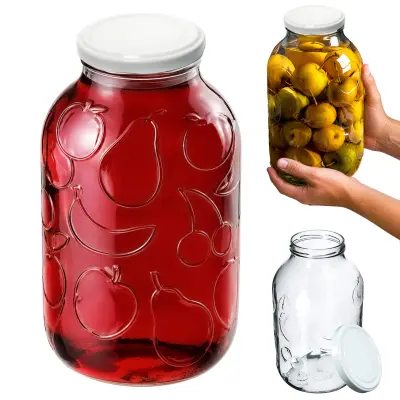 steklen kozarec 5L kozarec za vlaganje kumar 5000ml + pokrovček Fi 100 vzorec