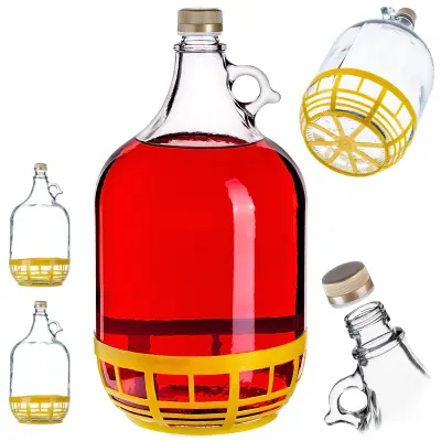 steklenica za vino 5L balon dama v košari steklenica za vino 2 kosa + pokrovček