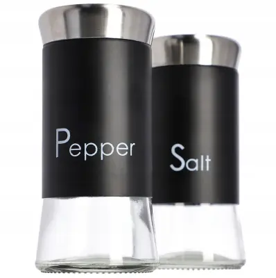 Set za sol in poper, 2 stekleni posodi za sol in poper po 150 ml