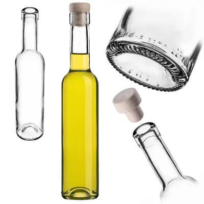 Mocali steklena steklenica 250 ml za likerje, vino, mesečino, liker, sirup s pluto