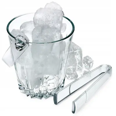 Vedro za led Steklena posoda s kleščami Klešče za led 800 ml 0,8 l