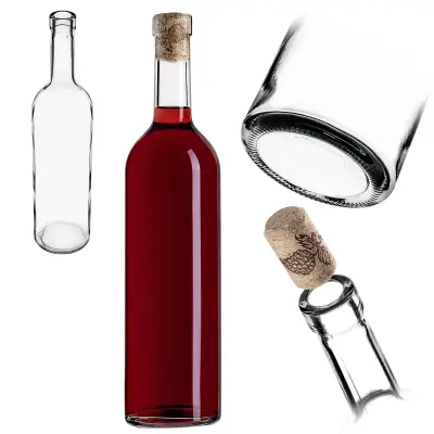 steklenica za vino z bordo zamaškom 0,75 l 750 ml steklenice za vino kozarec za jabolčnik