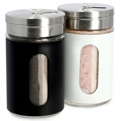 Set za sol in poper, 2 x 90 ml posodi za sol in poper, jeklo