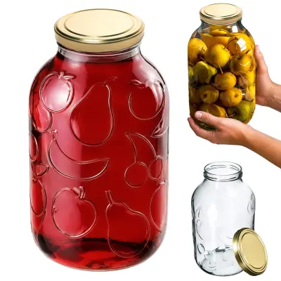 steklen kozarec 5L kozarec za vlaganje kumar 5000ml + pokrovček Fi 100 vzorec