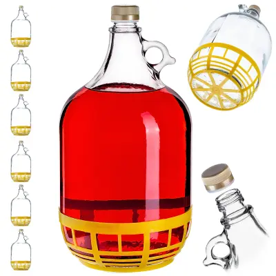 steklenica za vino 5L balon dama v košarici steklenica za vino 6 kosov + pokrovček