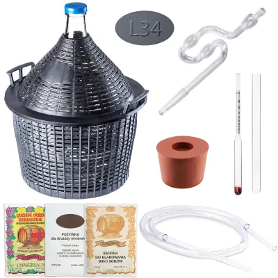 Vinska steklenica Lady 34L + komplet za vino s plutovinasto zračno zaporo