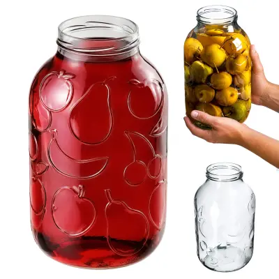 stekleni kozarec 5L za marmelado, kumare, likerje, med, sokove, velika posoda
