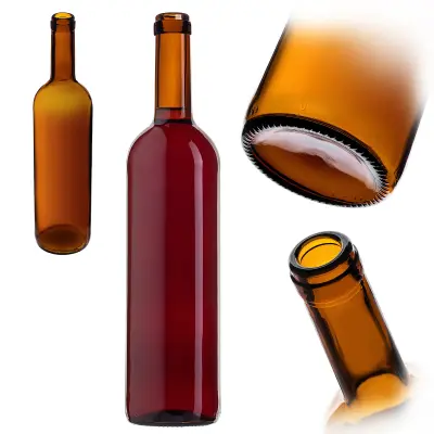 steklenice za vino Bordeaux 0,75 l 750 ml steklenica za jabolčnik rjave barve