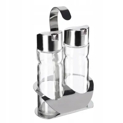 Steklenica za olivno olje in kis 2 x 0,1 l Komplet za olivno olje in kis + stojalo