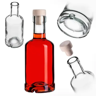 Tadek steklena steklenica 250 ml za vino, liker, mesečino, vodko s pluto