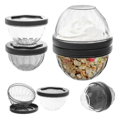 Posoda za müsli, jogurt, sadje, solato, ovseno kašo 700 ml Lunchbox 2v1 Box