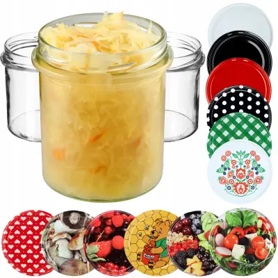 10 kosov kozarcev 350 ml kozarci za medene marmelade, pokrovčke in pokrovčke Fi 82