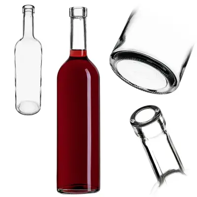 steklenica za vino Bordeaux 0,75 l 750 ml steklenice za jabolčnik bela