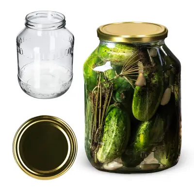 Jar 2,5 L stekleni kozarci za medeno marmelado pokrovi in zamaški 1 kos Fi100