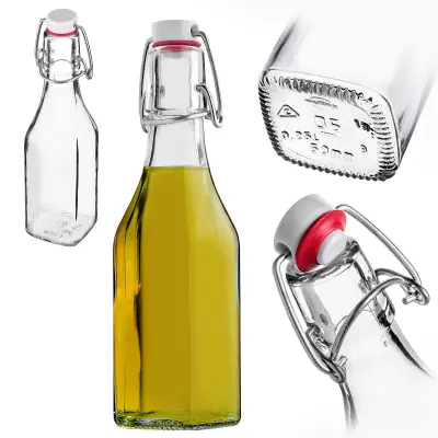 steklena steklenica 250 ml za likerje, vino, sok, pijače z mehanskim zamaškom