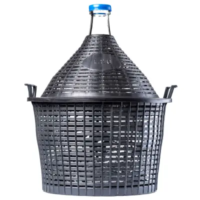 Lady's Balloon 5L debela steklenica za vino, likerje v košari, steklenica za vino (galonska) s pokrovčkom