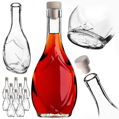 10x Icona stekleničke 250 ml za vino, likerje, mesečino, alkohol, sok + zamaški