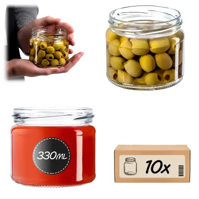 10 kosov Kozarci 330 ml Kozarci 300 ml Za medene konzerve, marmelade Steklo Fi 82