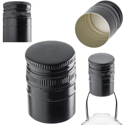 10x pokrovčki za steklenice, dolgi 31,5 mm, črni