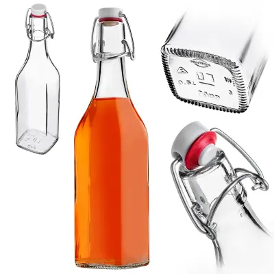 steklena steklenica 500 ml 0,5 l za likerje, vina, pijače z mehanskim zamaškom