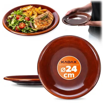 Jedilni krožnik 24 cm Komplet 2 krožnikov iz keramične keramike