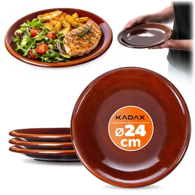 Jedilni krožnik 24 cm Komplet 4 krožnikov iz keramične keramike