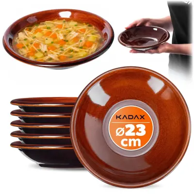 Globok krožnik za večerjo 23 cm Komplet 6 keramičnih krožnikov