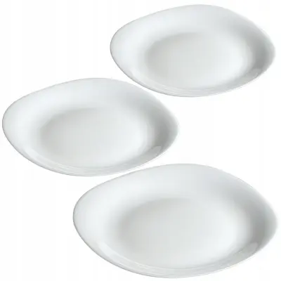 Jedilni krožnik 28 cm Komplet krožnikov 3 kosi Komplet belih krožnikov