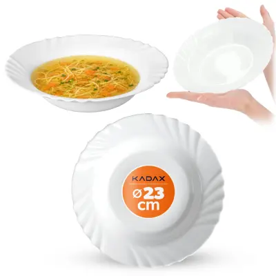 Globok krožnik za večerjo 23 cm Komplet 3 krožnikov Komplet belih krožnikov