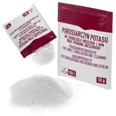 kalijev metabisulfit 10 g za čiščenje, pranje in razkuževanje steklenic in posod