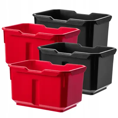 Skladiščni organizator za delavnico, komplet 4 plastičnih posod
