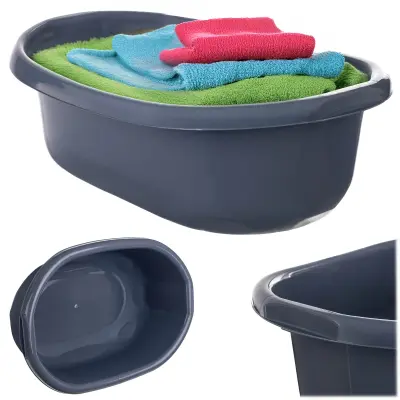 Plastična umivalna posoda 20L Ovalna kopalna kad z ročaji