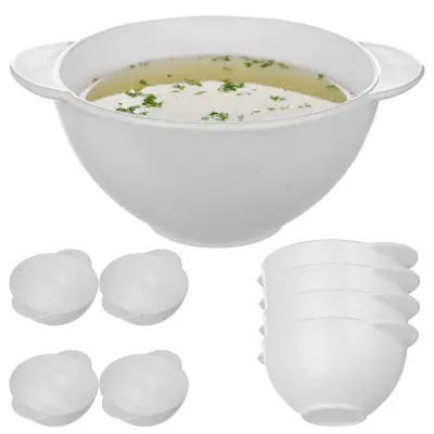 Skleda 500 ml za juho, boršč, ramen, skleda za bujon, bela, 4 kosi