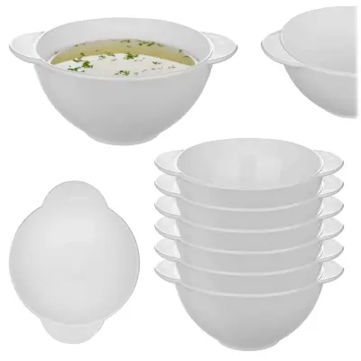 Skleda 500 ml za juho, boršč, ramen, skleda za bujon, bela, 6 kosov