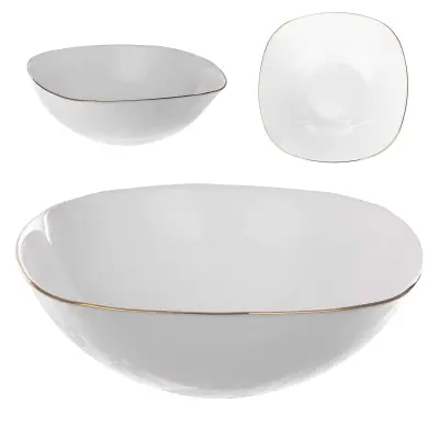 Steklena solatna skleda za prigrizke 19 cm Skleda Skleda za juho Belo zlato