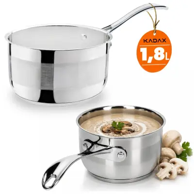 Pot, jeklena ponev, 1,8 l, ročaj, plin, indukcija, nerjaveče jeklo