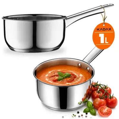 Steel Pot kozica 1L indukcijska plinska kozica iz nerjavečega jekla z ročajem 14 cm