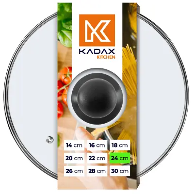 Stekleni pokrov 24 cm Univerzalna ponev, odporna na vročino