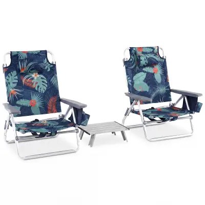 Komplet 2 plažnih stolov z mizico