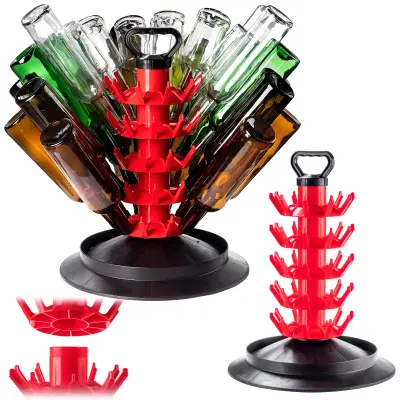 Modular Drainer Pomivalno stojalo za steklenice za 50 steklenic, veliko, rdeče