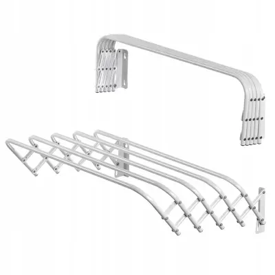 Sušilnik perila za kopalnico, harmonikast, stenski, 60 cm